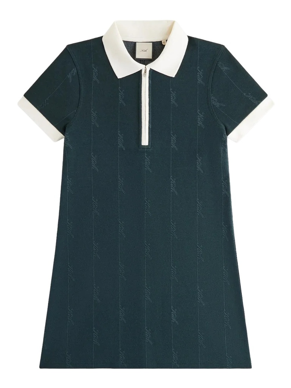Kith Sold Out! Stadium Taylen Pique Dark Teal Polo Dress with White Collar